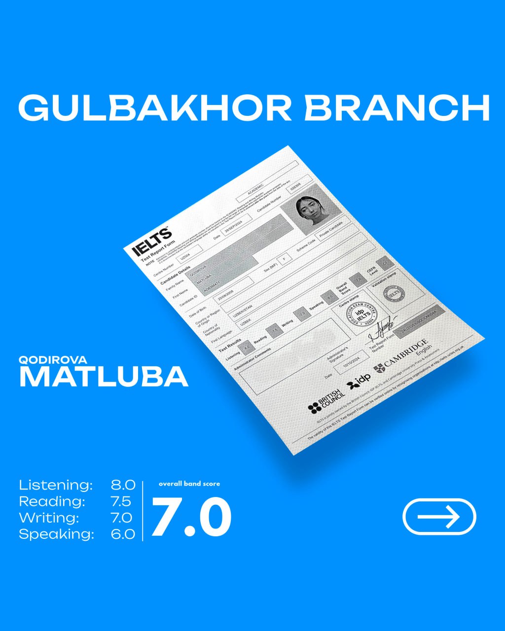 IELTS natija